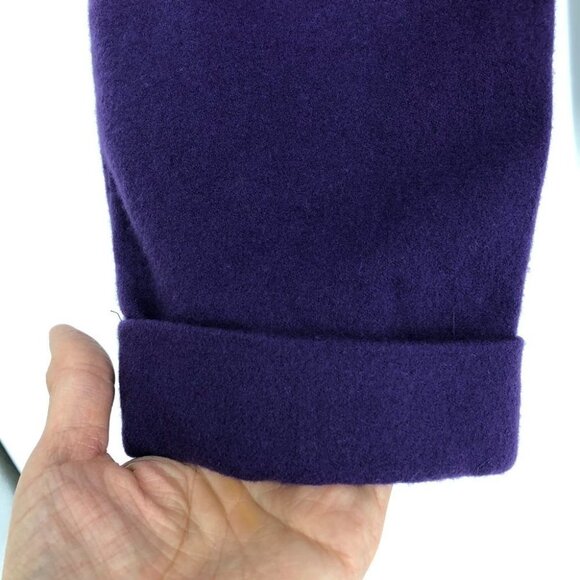 Acne Purple Brooke Turn Up Trousers Cropped Slim Low waist Cashmere Blend 34 = 2 - Picture 11 of 15